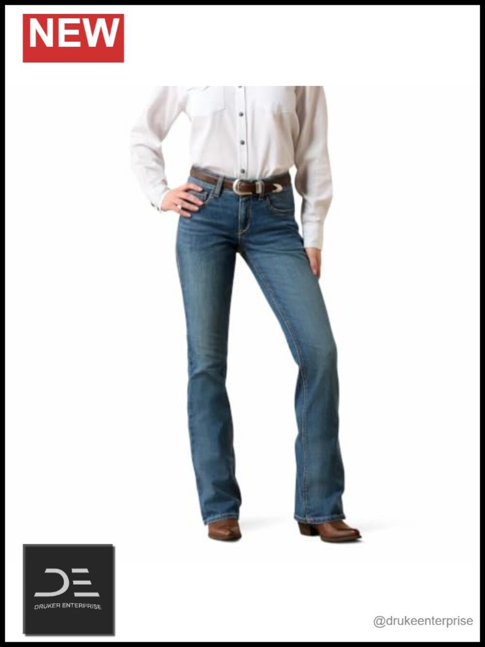 Ariat Women's Perfect Rise Maggie Boot Cut Jeans, Mid Rise, Boot Cut, Cotton